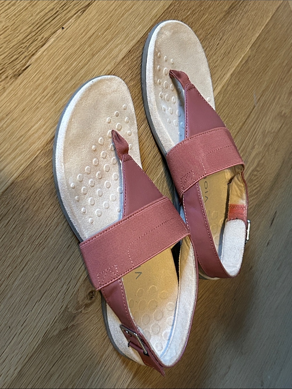 Vionic Leather Adjustable T-Strap Sandals - Danita 8.5 Womens - Picture 5 of 10